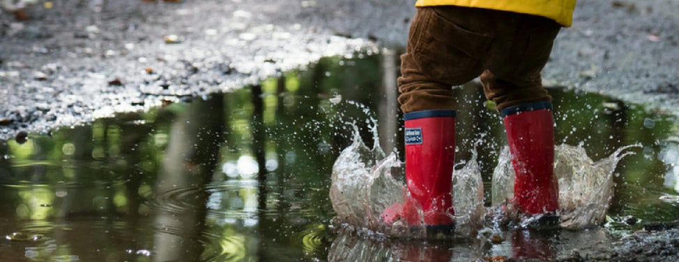 splashing in puddles in cornwall